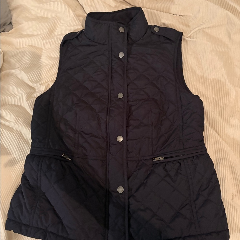 Talbots Navy Quilted Vest